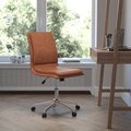 Flash Furniture Cognac Mid-Back Armless LeatherSoft Office Chair GO-21111-BR-GG